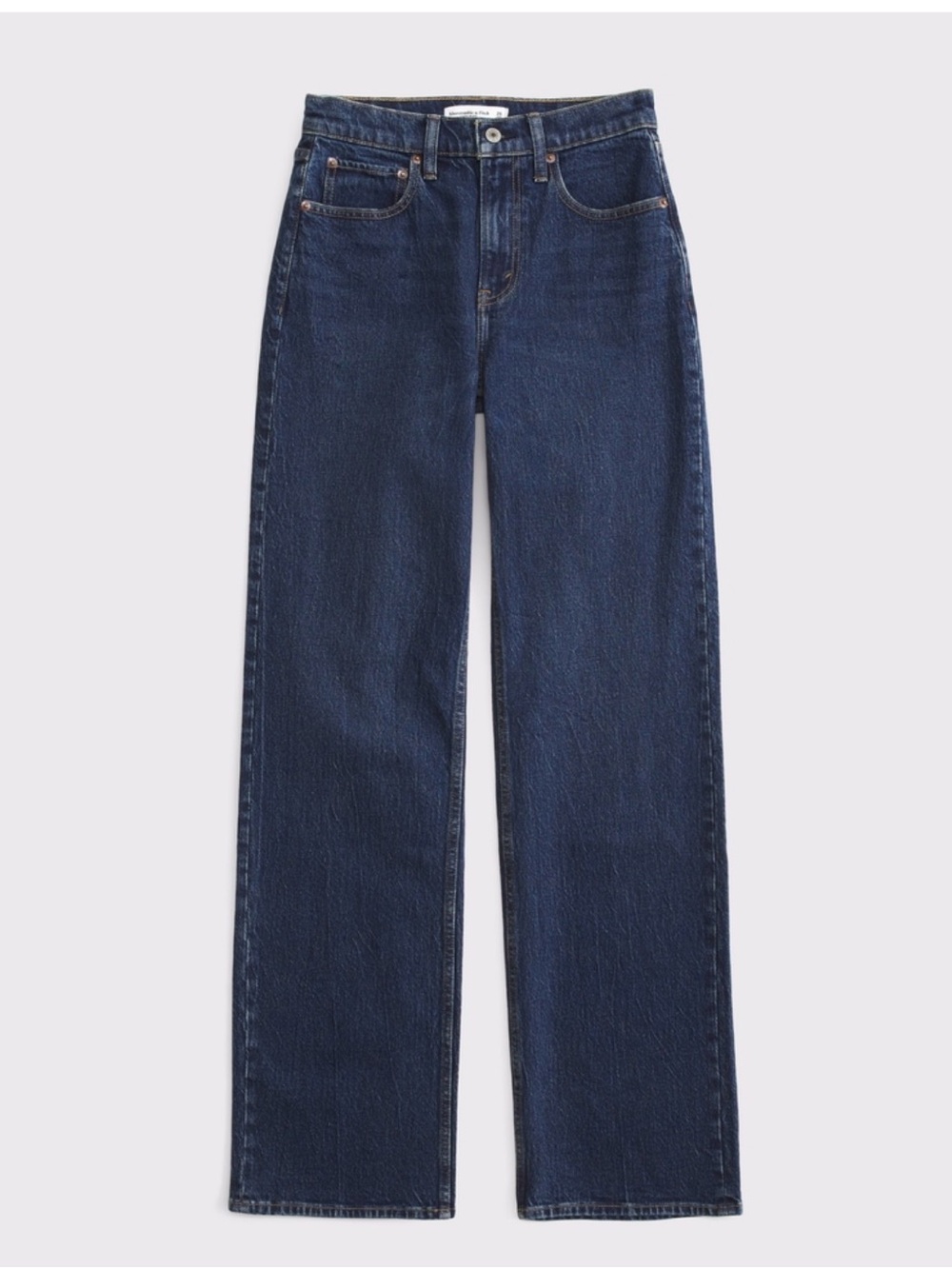 Abercrombie & Fitch High-Rise Women's Blue Straight Jeans - Picture 3 of 9